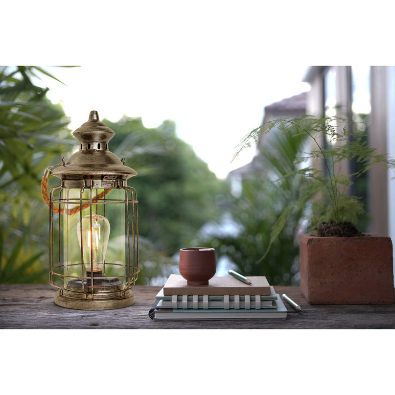 LED decoratief zonnelampje "Bruno" gemaakt van metaal, glas en plastic, koper, met een stevig ingebouwde LED, voor buiten