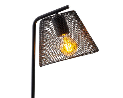 Staande lamp "Korie", vloerlamp gemaakt van zwart in zwart, met E27 -aansluiting, 140 cm hoog, voor de woonkamer en kantoor.