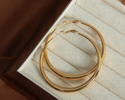 Chique gouden oorringen - Nieuwe maanvorm