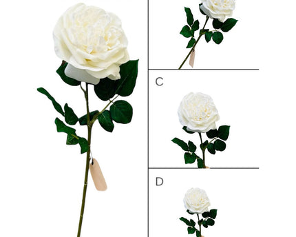 QMF Hand Touch Rose 65cm WIT 2PCS