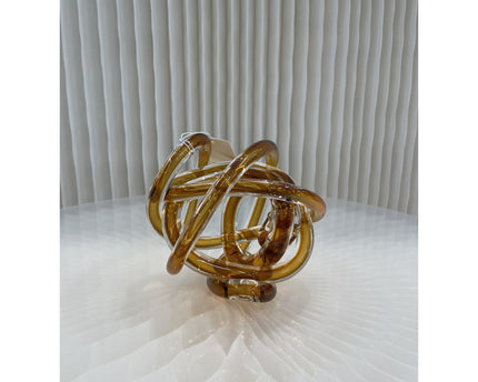 Gele glasknoop (klein) Diameter: 11cm