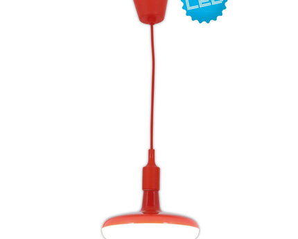 Hanglamp "UFO" LED -rood, hangende lamp gemaakt van plastic met E27 -aansluiting inclusief lamp