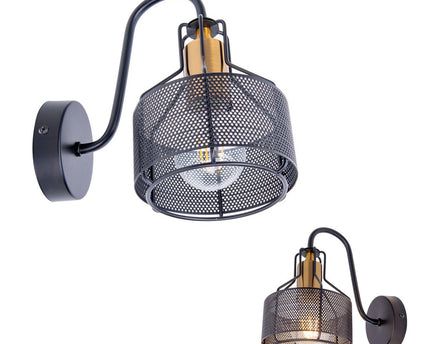 1er Wall Lamp Spot "Foro" gemaakt van metaal in het zwart, met E27 -versie, ongeveer 22 x 13,5 x 23 cm. Stijlvolle verlichting voor woonkamer, eetkamer of keuken.
