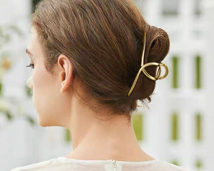 Minimalistische lijn grote klauw metalen haarclips