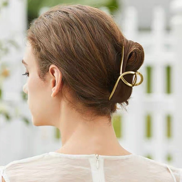 Minimalistische lijn grote klauw metalen haarclips