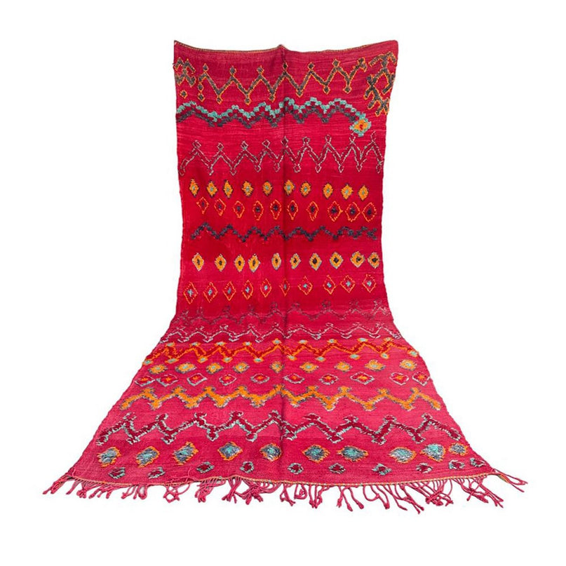 Zuiver wollen Marokkaans Kelim Berber tapijt 163 x 405 cm
