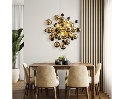 Hanger lamp "explosie" van metaal en glas, G9 -versies, hangende lamp voor eetkamer, woonkamer, gang of kantoor, Øca. 65 cm