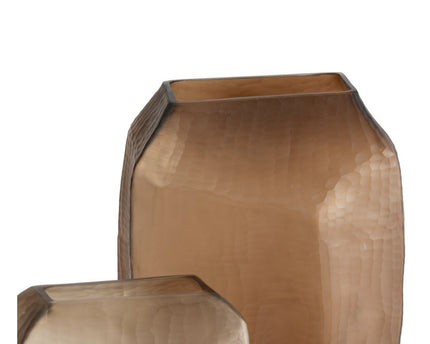 Bruine glazen vaas (v14686-380chocolade)
