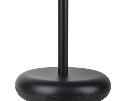 Noteloze tabletlamp "PASI" voor buiten en binnen, gemaakt van metaal en plastic in zwart, dimbaar, met aanraking en geheugenfunctie, ca. 26 cm hoog