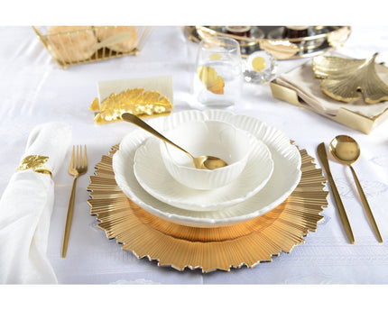 Ronde van servetten gouden bladeren - veel van 4