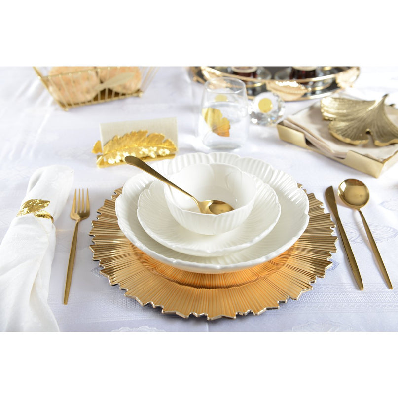 Ronde van servetten gouden bladeren - veel van 4