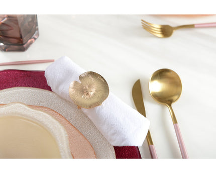Set van 4 rondes van Nilled servetten gouden