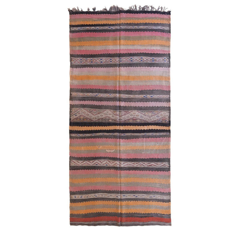 Zuiver wollen Marokkaans Kelim Berber tapijt 173 x 370 cm