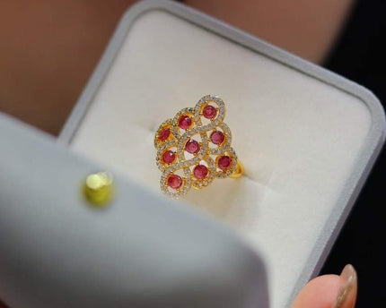 Echte Ruby Royal Frame Ring-verstelbaar