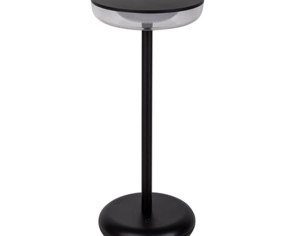 Noteloze tabletlamp "PASI" voor buiten en binnen, gemaakt van metaal en plastic in zwart, dimbaar, met aanraking en geheugenfunctie, ca. 26 cm hoog