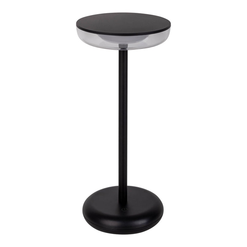 Noteloze tabletlamp "PASI" voor buiten en binnen, gemaakt van metaal en plastic in zwart, dimbaar, met aanraking en geheugenfunctie, ca. 26 cm hoog