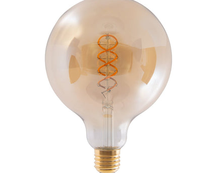 2 Set LED -lamp E27 -versie, 5 watt Ø 12,5 cm, metaal en glas, Amber
