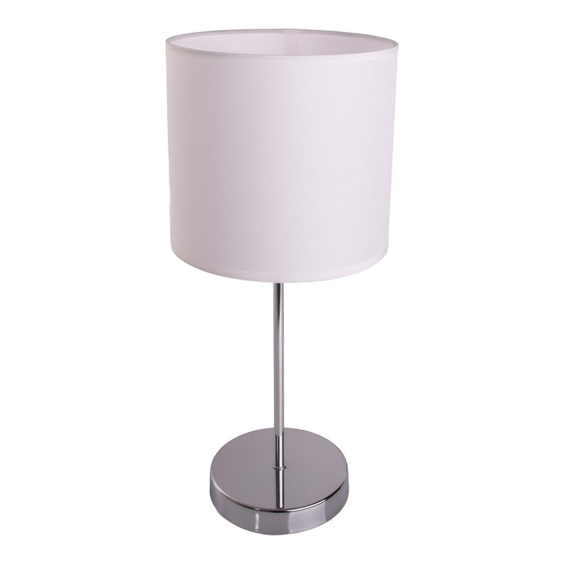 Tafellamp "New York", klassieke metalen tafellamp met tekstbladen in wit, met E27 -aansluiting, 38,5 cm hoog, perfect voor woonkamer, eetkamer, gang en kantoor