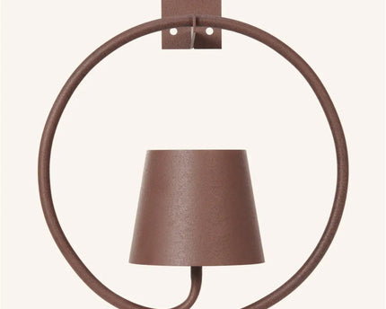 Cielo donkerbruine oplaadbare metalen wandlamp – draadloos, dimbaar en stijlvol