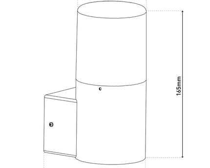 Buiten wandlamp "Torcia" 16,5 cm hoog, gemaakt van metaal en plastic in zwart, E27