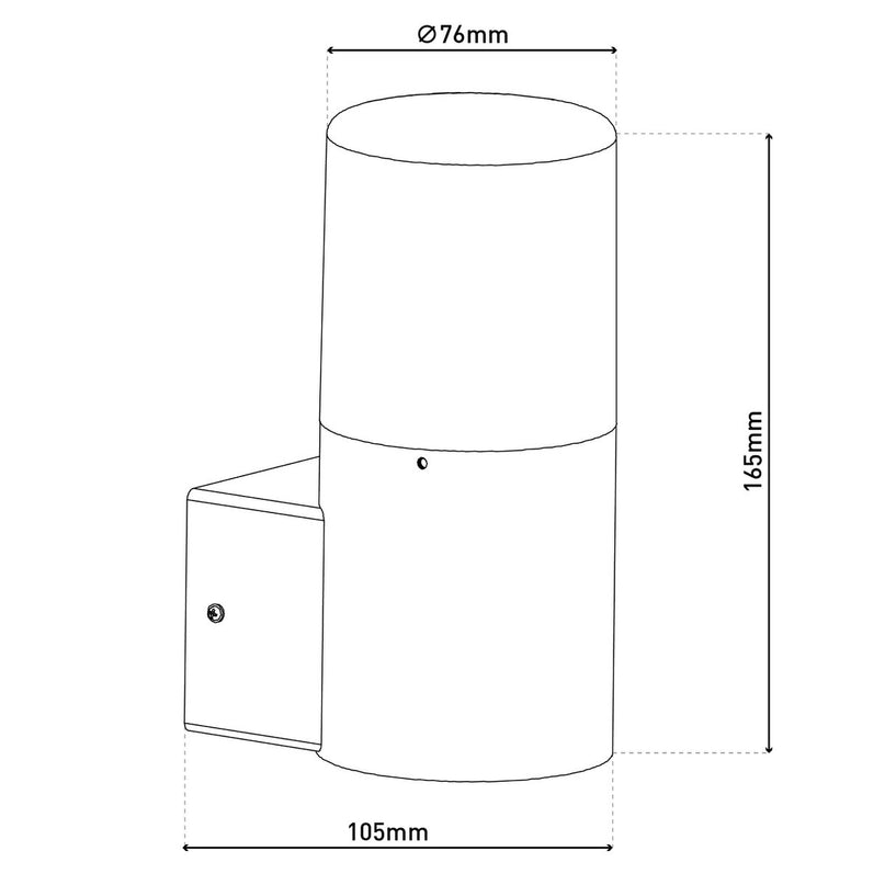 Buiten wandlamp "Torcia" 16,5 cm hoog, gemaakt van metaal en plastic in zwart, E27