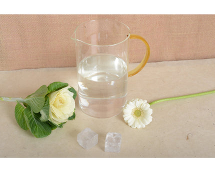 Glazen werper met gele handvat 1.5L