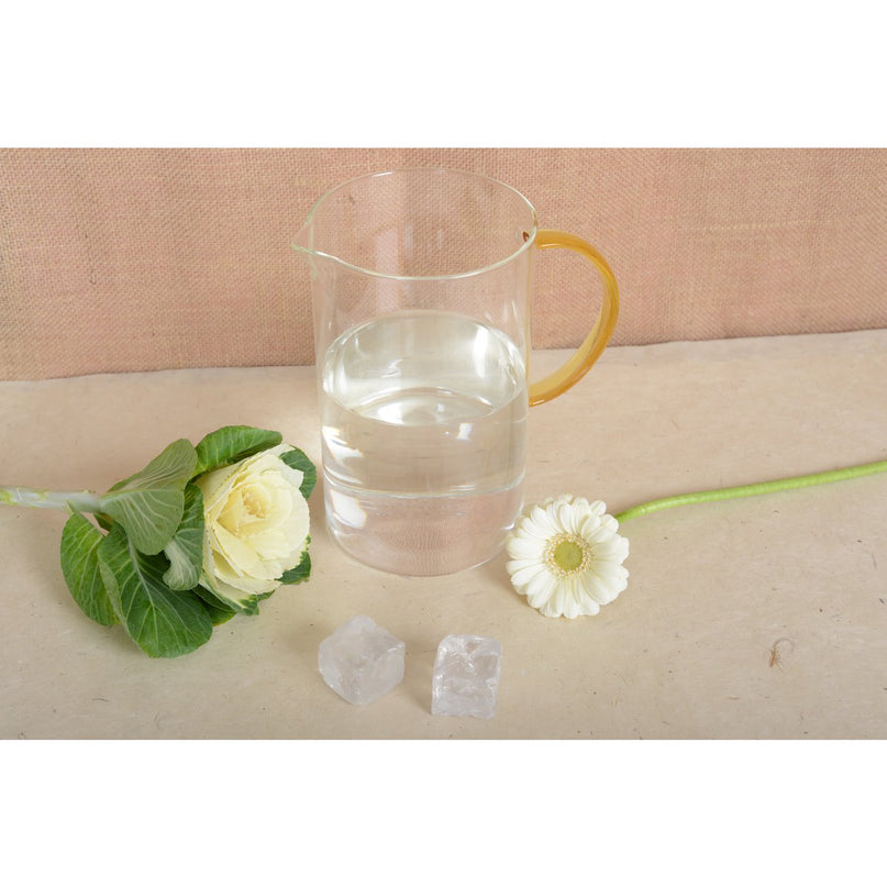 Glazen werper met gele handvat 1.5L