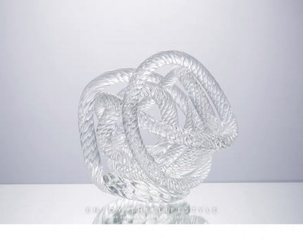 Middelgrote geknoopte glazen sculptuur (M) Diameter: 15 cm