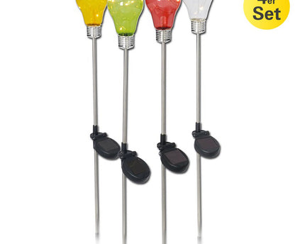 Set van 4 decoratieve solar grondpennen "lamp"