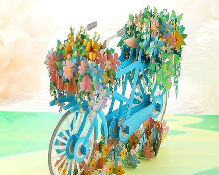 3D -kaart - Flower Bicycle Verjaardagskaart