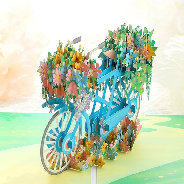 3D -kaart - Flower Bicycle Verjaardagskaart