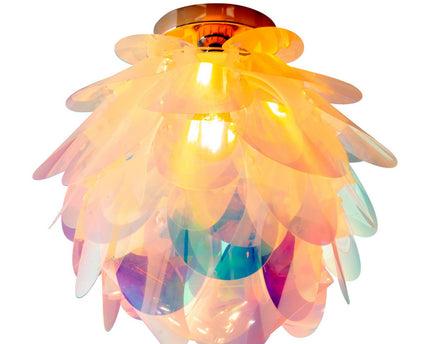 Plafondlamp "fora" gemaakt van metaal en iriserend plastic, E27 -aansluiting, verlichting voor woonkamer, eetkamer en kantoor, Ø40 cm