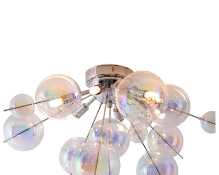 Plafondlamp "explosie" iris gemaakt van metaal en glas, G9 -versies, plafondlamp voor eetkamer, woonkamer, gang of kantoor, Ø57 cm
