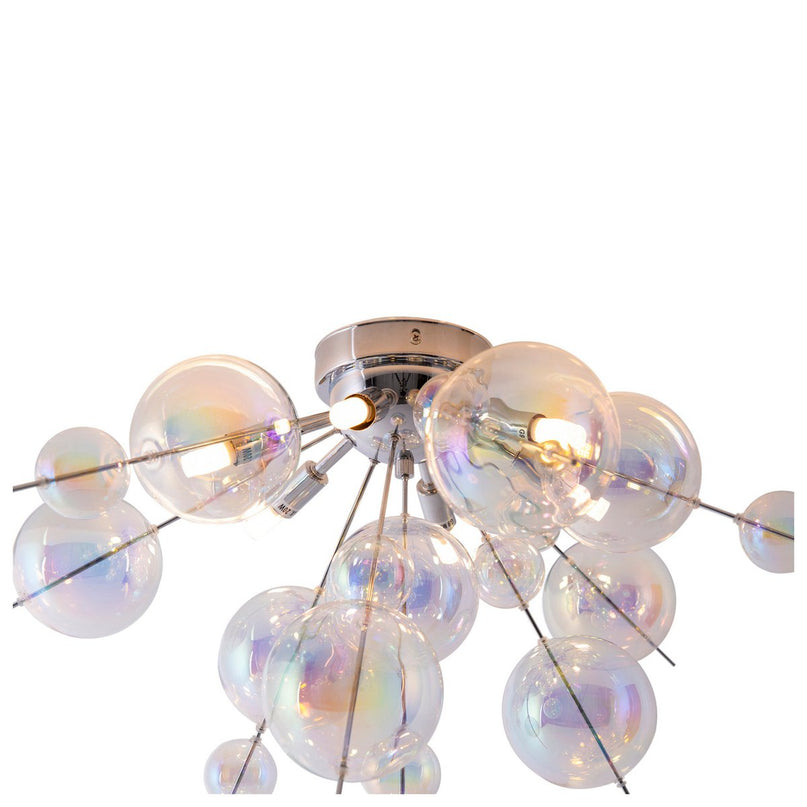 Plafondlamp "explosie" iris gemaakt van metaal en glas, G9 -versies, plafondlamp voor eetkamer, woonkamer, gang of kantoor, Ø57 cm