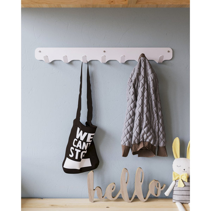 Gorillz Rounded Seven - Wandkapstok - 7 Kapstok Haken - Wit