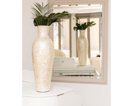 Parelwitte vaas H70cm
