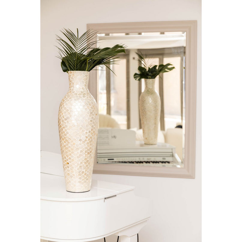 Parelwitte vaas H70cm