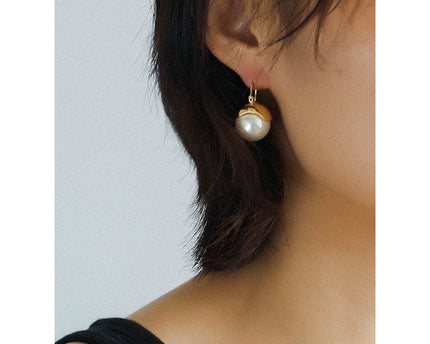 Chique moderne vintage pareldruppel oorbellen