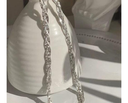 Sterling zilveren gevlochten visgraat ketting