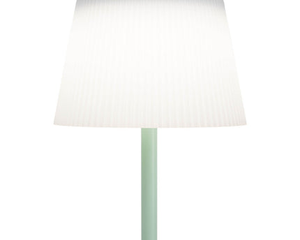 Zonne -batterijlamp "EMMI" 38 cm hoog, paraplu Ø 13 cm, metaal in mint en wit plastic, voor de buitenruimte, dimable CCT.