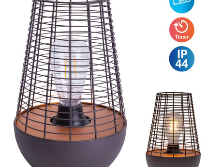 LED Decol Light 27 cm hoog, gemaakt van metaal in zwart, stevig gebouwd -in LED, decoratie voor buiten