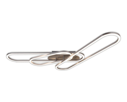 LED CCT-plafondlamp "Carlon" gemaakt van Matt-Silver Aluminium en Plastic, met geïntegreerde LED, 120 cm lang