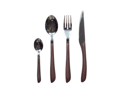 24 -Room man -in -shine zilver huishouden met houten mouwen