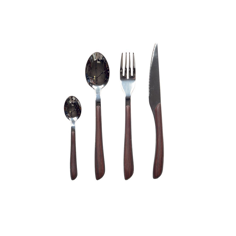 24 -Room man -in -shine zilver huishouden met houten mouwen
