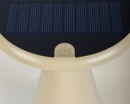 Zonne -batterijtafellamp "Palu" voor buiten en binnen, gemaakt van plastic in beige, 20 cm hoog