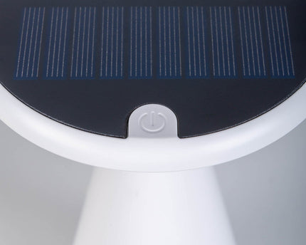 Zonne -batterijtafellamp "Palu" voor buiten en binnen, gemaakt van plastic in wit, 20 cm hoog