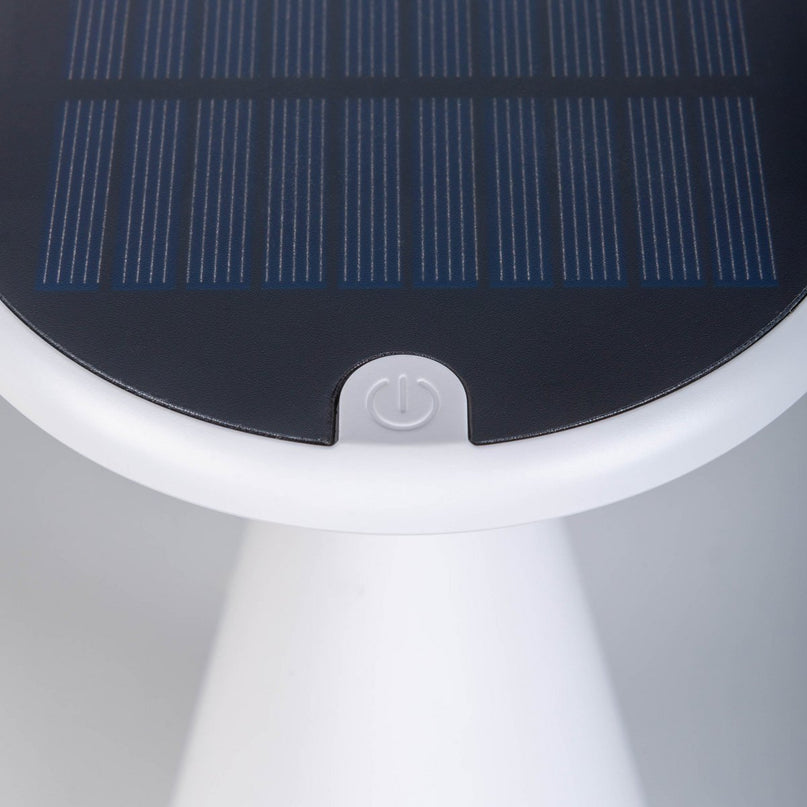 Zonne -batterijtafellamp "Palu" voor buiten en binnen, gemaakt van plastic in wit, 20 cm hoog