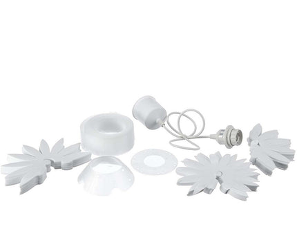 Hanger lamp "lotus" speelde hangende lamp gemaakt van wit plastic, met stevig geïnstalleerde LED's en een Øvon ca. 47 cm