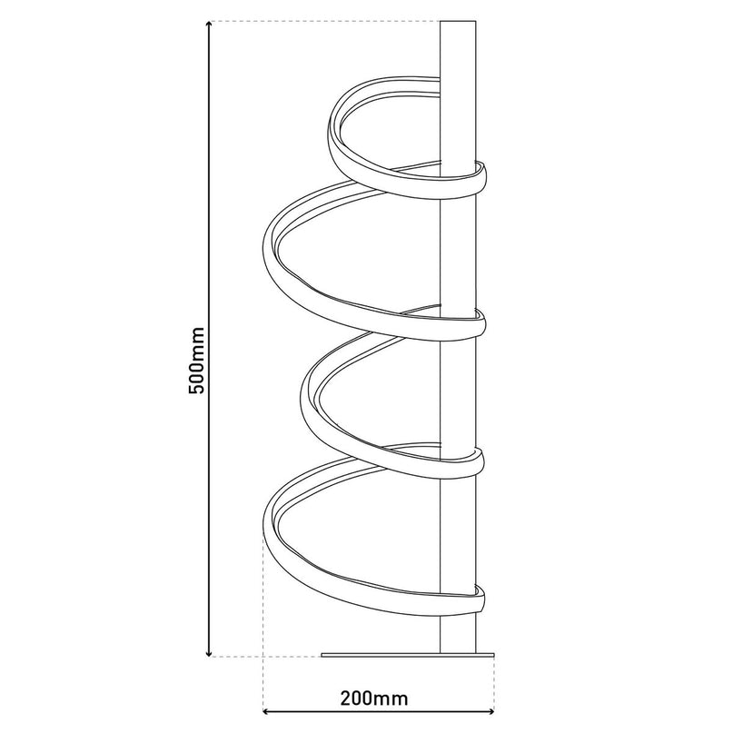 LED -tafellamp "Belleza", moderne metalen en plastic tafellamp in zwart en wit, met stevig gebouwd -in LED's, 50 cm hoog, verlichting voor woonkamer, eetkamer, slaapkamer of kantoor.