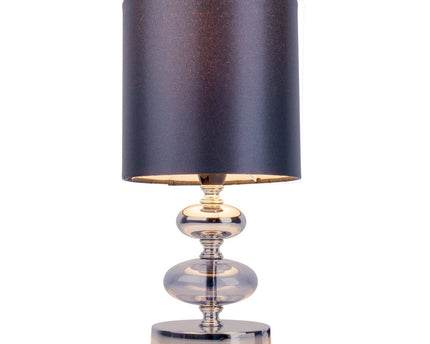 Stof, tafellamp "mali", tafellampje, textiel in zwart, met e14 -aansluiting, voor eetkamer, woonkamer, gang of kantoor, tafellamp voor woonkamer of eetkamer, bedlamp 28,5 cm hoog